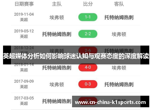 英超媒体分析如何影响球迷认知与观赛态度的深度解读